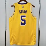 2022-23 Lakers AYTON #5 Yellow Top Quality HotPressing NBA Jersey(圆领）