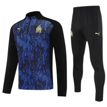2025-26 Marseille Blue black Half Pull Tracksuit (半拉链）