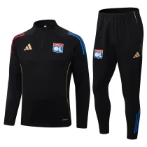 2025-26 Lyon Black Half Pull Tracksuit (半拉链）