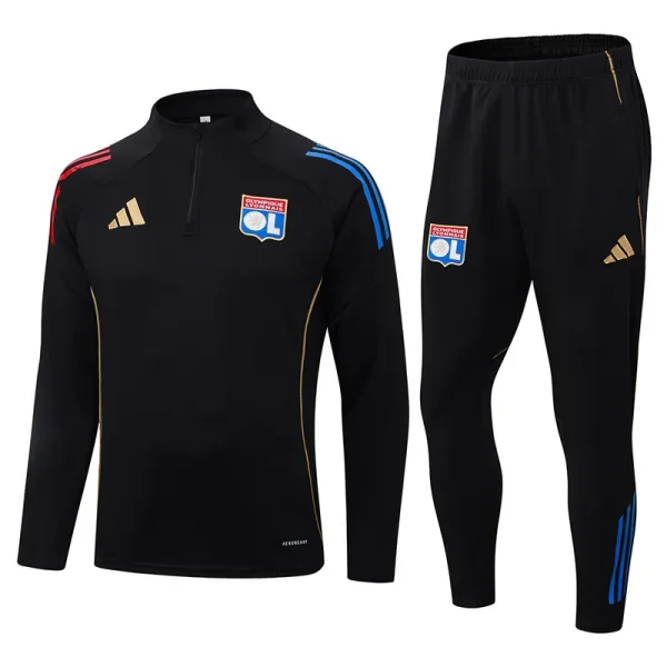 2025-26 Lyon Black Half Pull Tracksuit (半拉链）