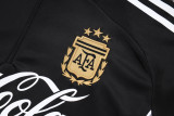 25-26 Argentina Black Kids Half Pull Tracksuit #E25130(童装)(半拉链)