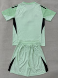 2025-26 Man Utd Light Green GoalKeeper Kids Soccer Jersey