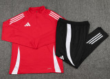 2024 AD Red Kids Half Pull Tracksuit (童装)(半拉链)