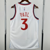 2024-25 Clippers PAUL #3 White City Edition Top QualityHot Pressing NBA Jersey