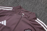 2025-26 Man Utd Grey purple Kids Half Pull Tracksuit#E2589(童装)(半拉链)
