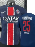 24-25 PSG Home champions Of Europe 25 ICI C'ESTParis Player Version Soccer Jersey带星