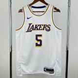 2022-23 Lakers AYTON #5 White Top Quality HotPressing NBA Jersey(圆领）