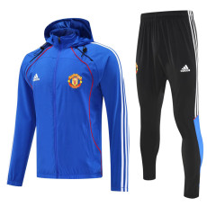 2025-26 Man Utd Fancy blue Hoodie Jacket Tracksuit