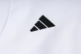 24-25 Germany White Hoodie Half Pull Tracksuit #F595半拉连帽