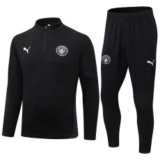 2025-26 Man City Black Half Pull Tracksuit (半拉链）