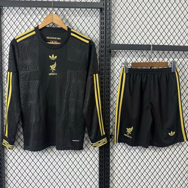 25-26 Mexico Gold Cup Black Long Sleeve Kids Soccer Jersey (长袖)