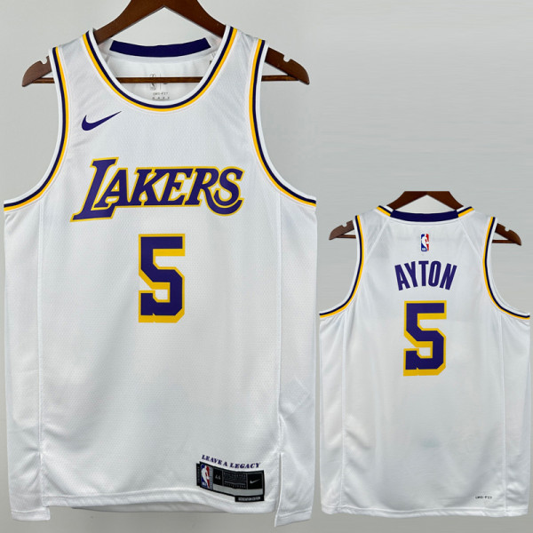 2022-23 Lakers AYTON #5 White Top Quality HotPressing NBA Jersey(圆领）