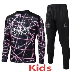 2025-26 PSG Jordan Black Purple Kids Half PullTracksuit #E25121(童装)(半拉链)