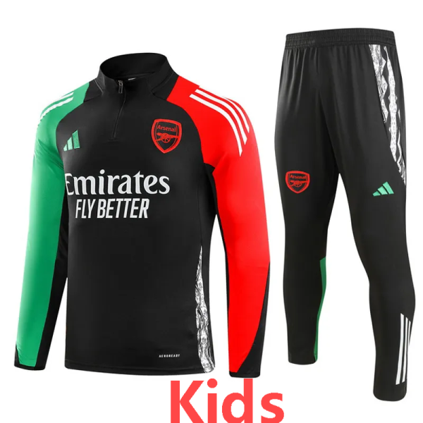 24-25 ARS Black Kids Half Pull Tracksuit (童装)(半拉链)