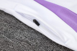 24-25 Germany White Hoodie Half Pull Tracksuit #F595半拉连帽