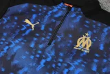 2025-26 Marseille Blue black Half Pull Tracksuit (半拉链）