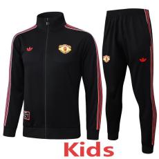 2025-26 Man Utd Black Kids Jacket Tracksuit #E2514(童装）
