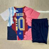 25-26 MESSI #10 Special Edition Kids Soccer Jersey  *右粉色