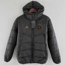 24-25 Germany Black Hooded Cotton Coat #棕标棉衣