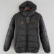24-25 Germany Black Hooded Cotton Coat #棕标棉衣
