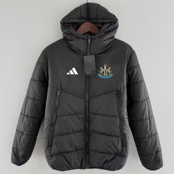 24-25 Newcastle Black Hooded Cotton Coat #棉衣