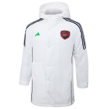24-25 ARS White Hooded Windbreaker Fabric Cotton Coat #G191