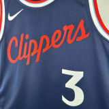 2024-25 Clippers PAUL #3 Royal blue Top Quality HotPressing NBA Jersey