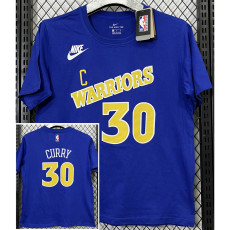 T185 Warriors CURRY #30 Blue High Quality Casual T-Shirt #C库里