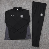 2025-26 Man City Black Half Pull Tracksuit (半拉链）