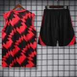 2025-26 Man Utd Red black Tank top and shorts suit