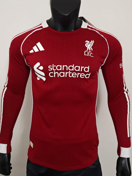 2025-26 LIV Home Long Sleeve Player Version Soccer Jersey(长袖球员)