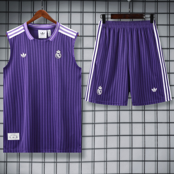 2025-26 RMA purple vest and shorts set