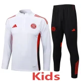2025-26 Bayern White Kids Half Pull Tracksuit#E2542(童装)(半拉链)