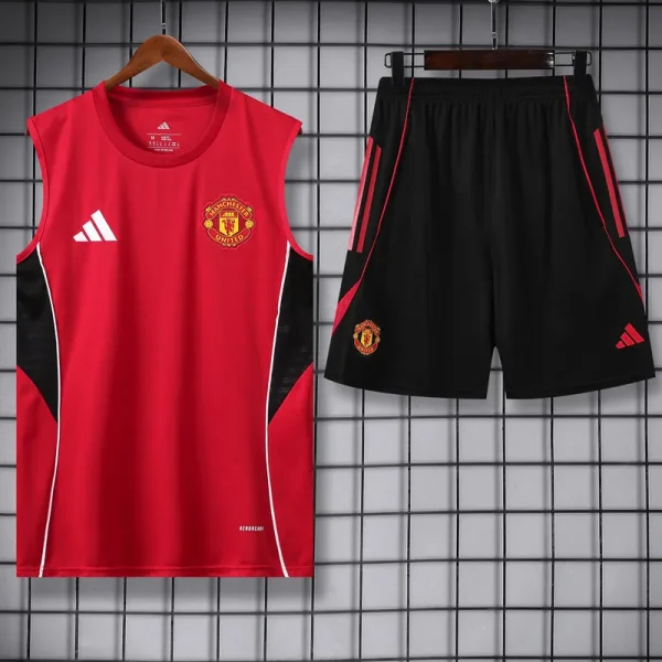 2025-26 Man Utd Red Tank top and shorts suit