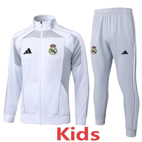 2025-26 RMA White grey Kids Jacket Tracksuit#E25100(童装)
