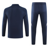 2024 AD Navy blue Kids Half Pull Tracksuit (童装)(半拉链)