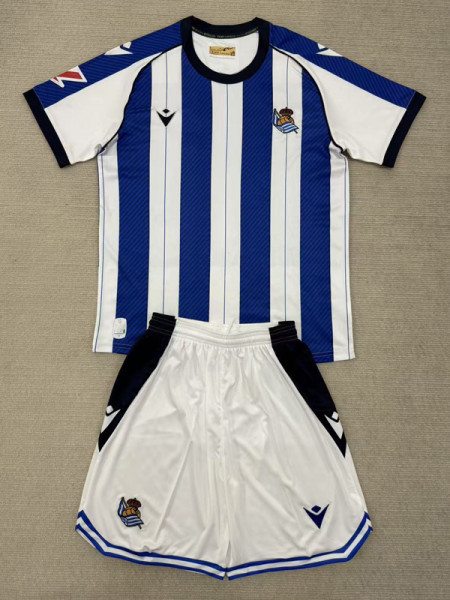 2025-26 Real Sociedad Home Football Jersey for Kids