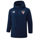 24-25 Sao Paulo Royal Blue Hooded Windbreaker Fabric Cotton Coat #G259
