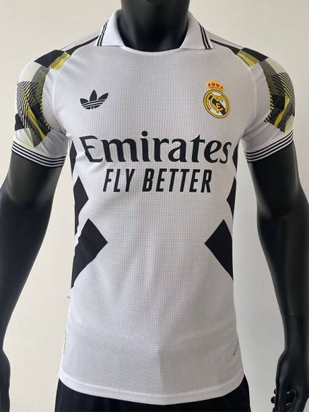 25-26 RMA White Special Edition Player Version Training Shirts 黄袖边