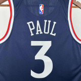 2024-25 Clippers PAUL #3 Royal blue Top Quality HotPressing NBA Jersey