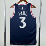 2024-25 Clippers PAUL #3 Royal blue Top Quality HotPressing NBA Jersey