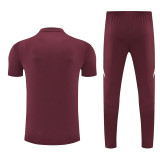 25-26 Bayern Brown Red Polo Tracksuit