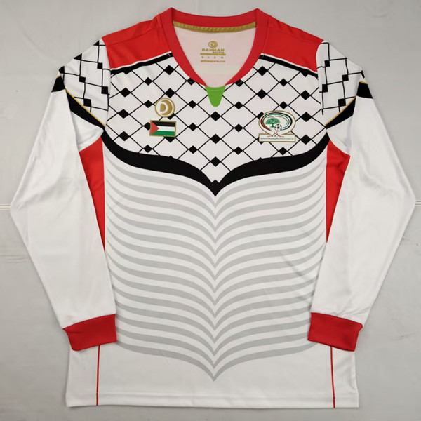 2016-2017 Palestine FC White Long Sleeve Retro Soccer Jersey (长袖)