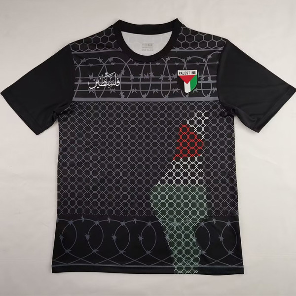 Palestine FC Red Black Retro Soccer Jersey *铁丝网