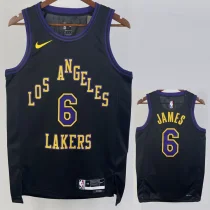 2023-24 LAKERS JAMES #6 Black City Edition Top Quality Hot Pressing NBA Jersey