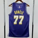 2025-26 Lakers DONCIC #77 Purple Top Quality Hot Pressing NBA Jersey (Trapeze Edition) 飞人版
