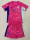 25-26 Man City Pink Goalkeeper Kids Soccer Jersey