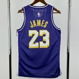 2025-26 Lakers JAMES #23 Purple Top Quality Hot Pressing NBA Jersey (Trapeze Edition) 飞人版