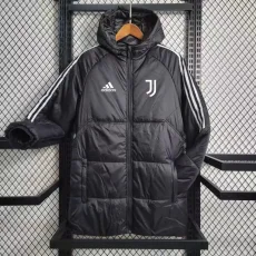 23-24 JUV Black Hooded Cotton Coat Red Edge (白色边) 棉衣