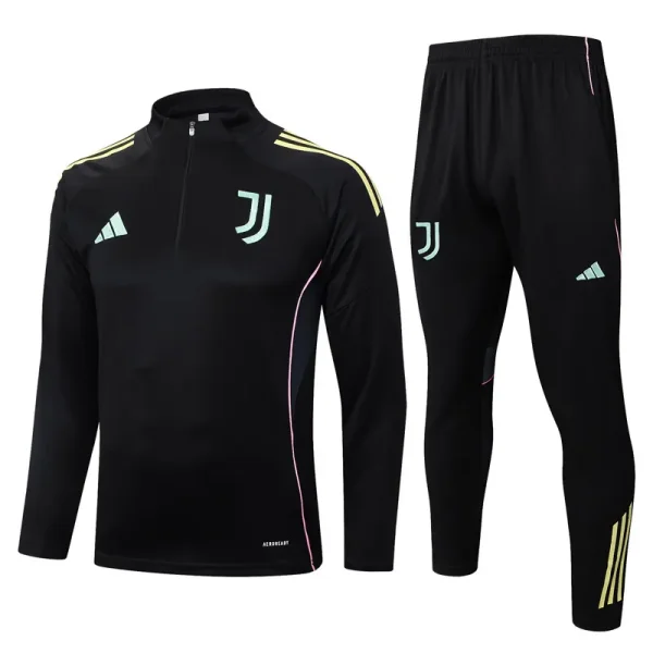 25-26 JUV Black Half Pull Tracksuit #B2557(半拉链)